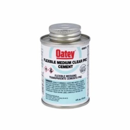 OATEY PVC Cement, Low VOC, 4 oz, Translucent Liquid, Clear 30875